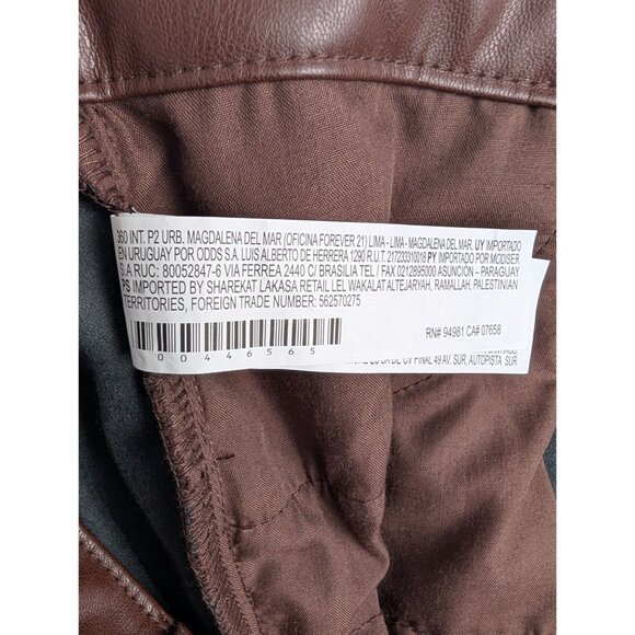 Forever 21 Pants Womens Large Brown Faux Leather Flared Trouser - Picture 7 of 9